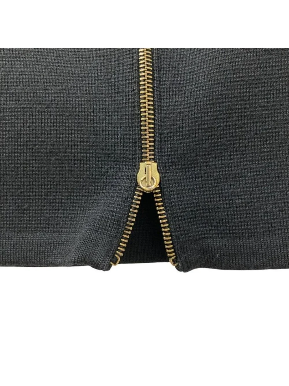 Chanel Back Zip Knit Tight Long Skirt 02 Black